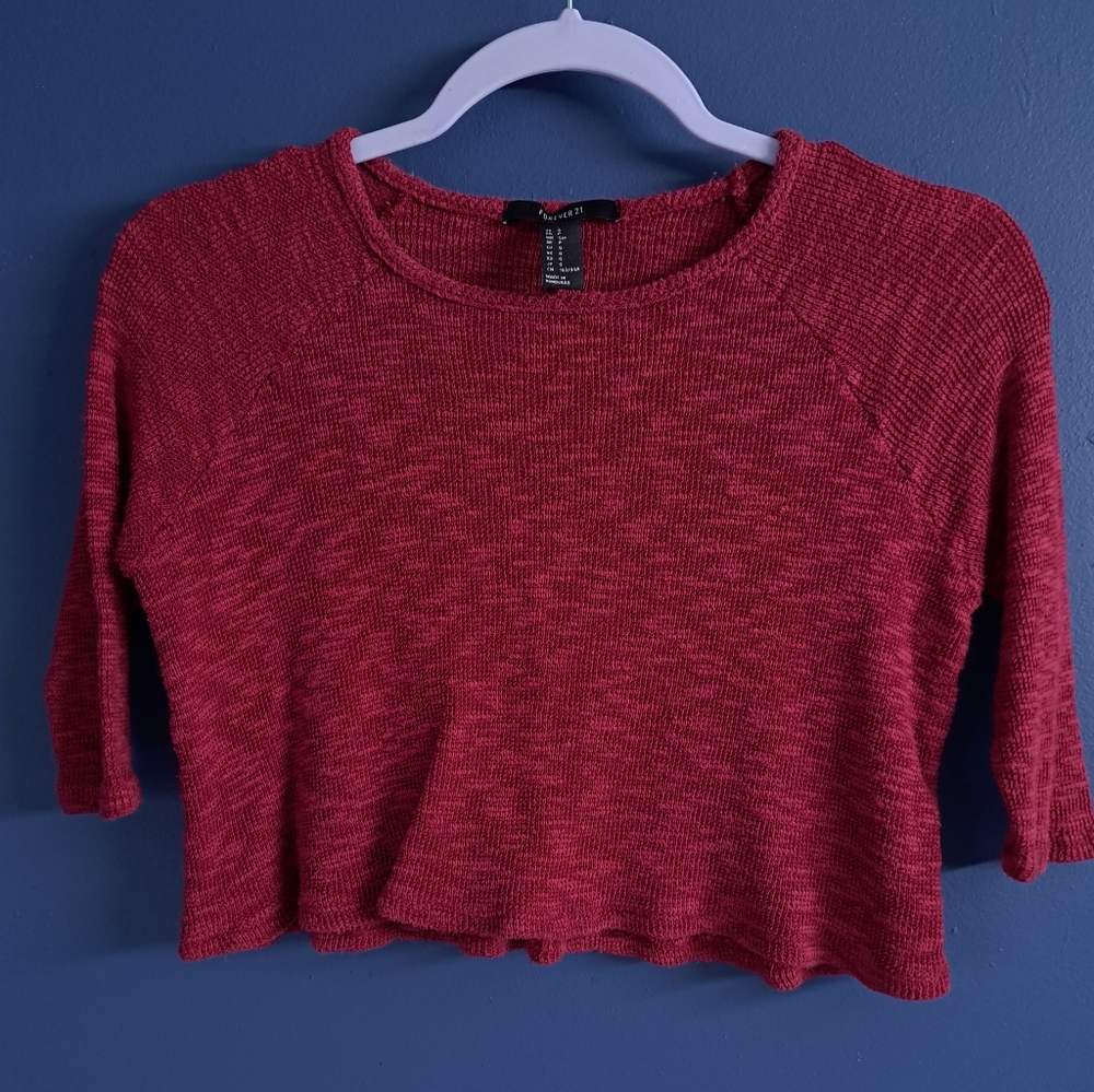 Red Knit Crop Top